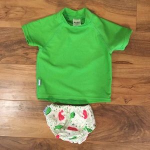EUC reusable swim diaper and rash guard set